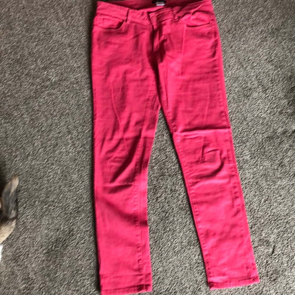Super soft strawberry colored skinny jeans